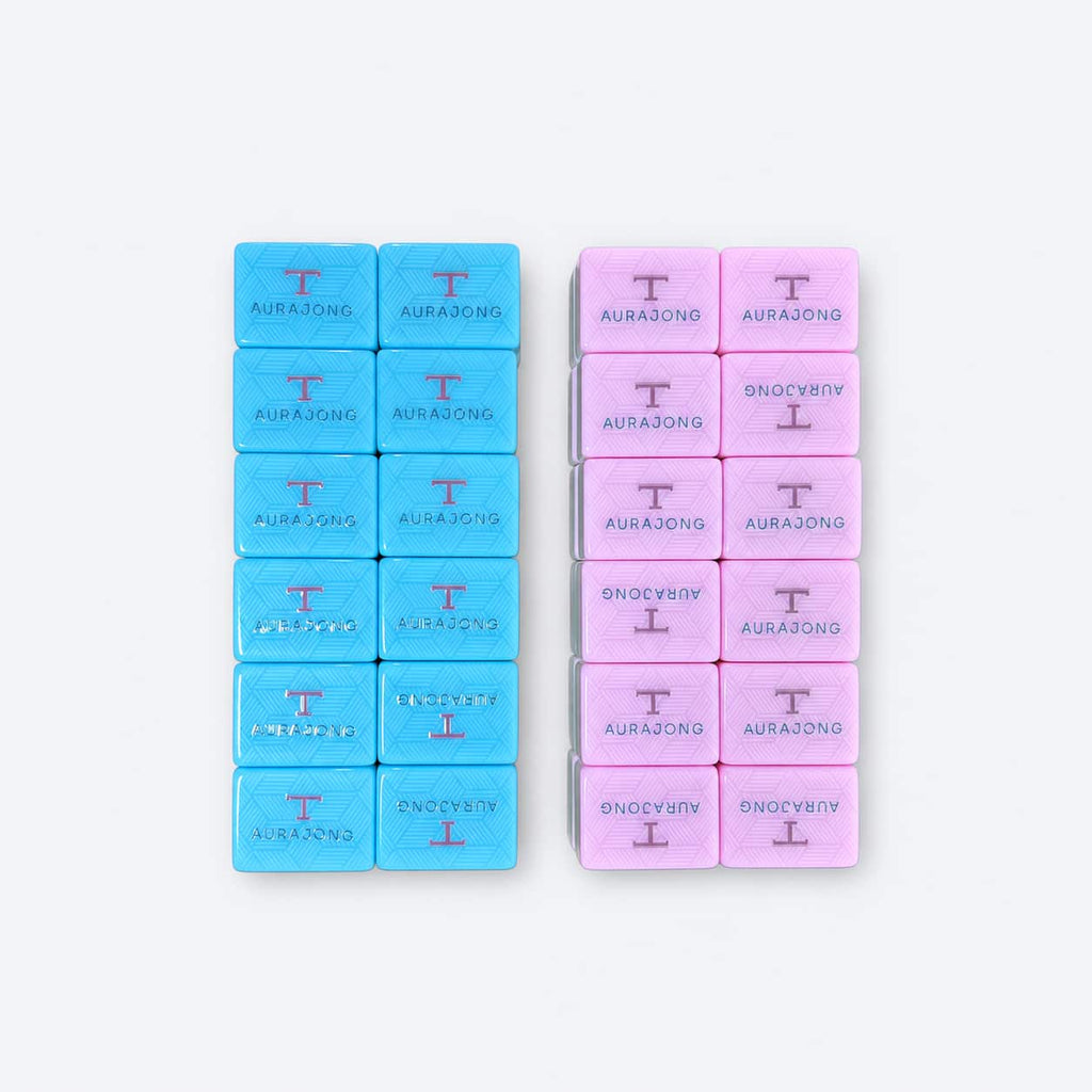 AURAJONG pink and blue American Mahjong tiles included with the automatic mahjong table