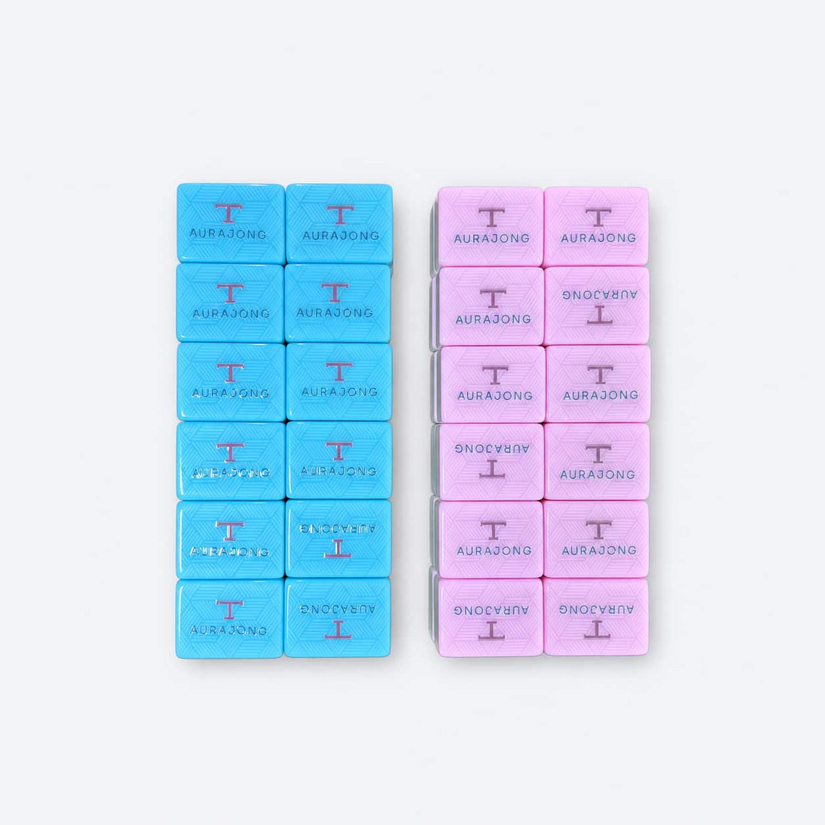 AURAJONG pink and blue American Mahjong tiles included with the automatic mahjong table