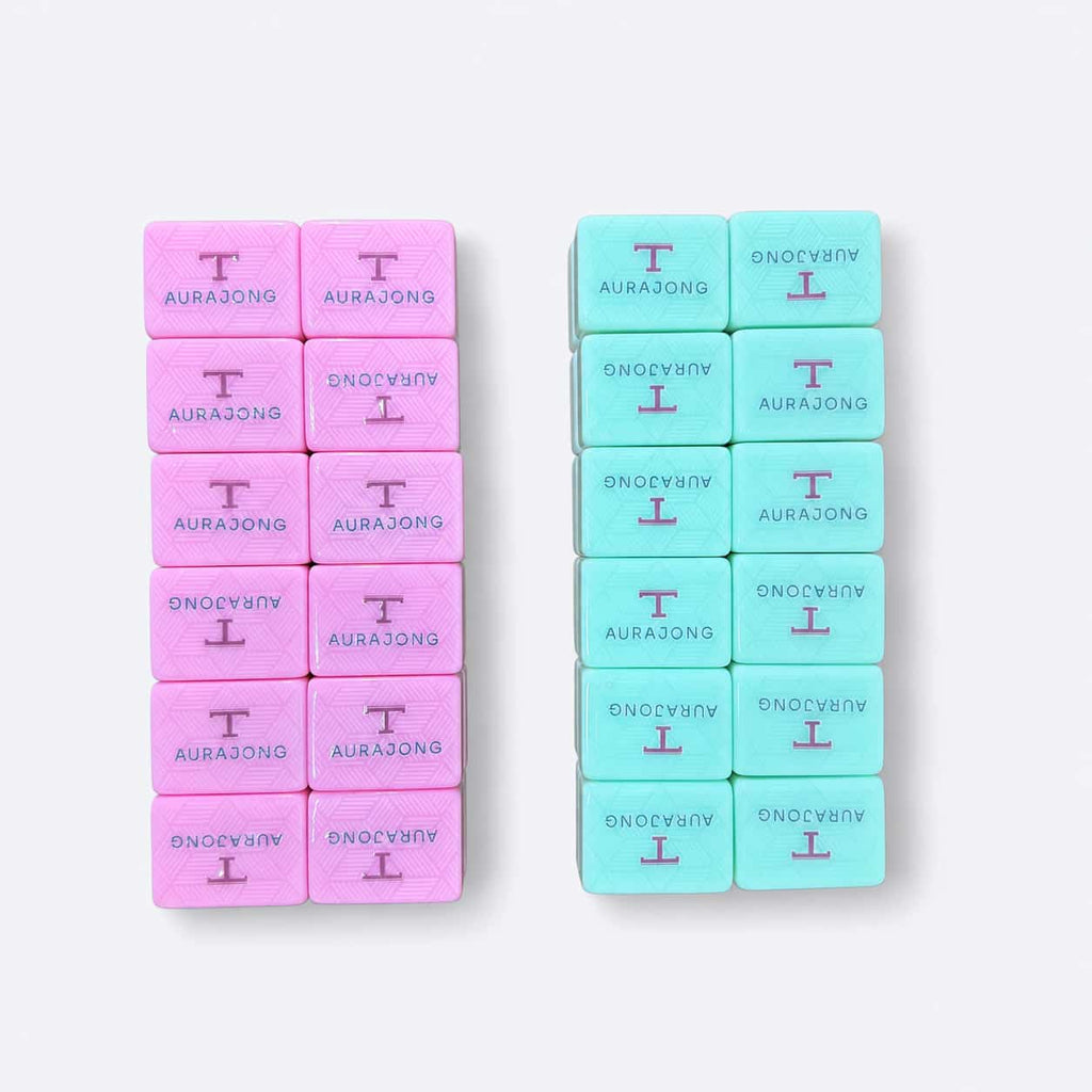 AURAJONG pink and green American Mahjong tiles included with the automatic mahjong table