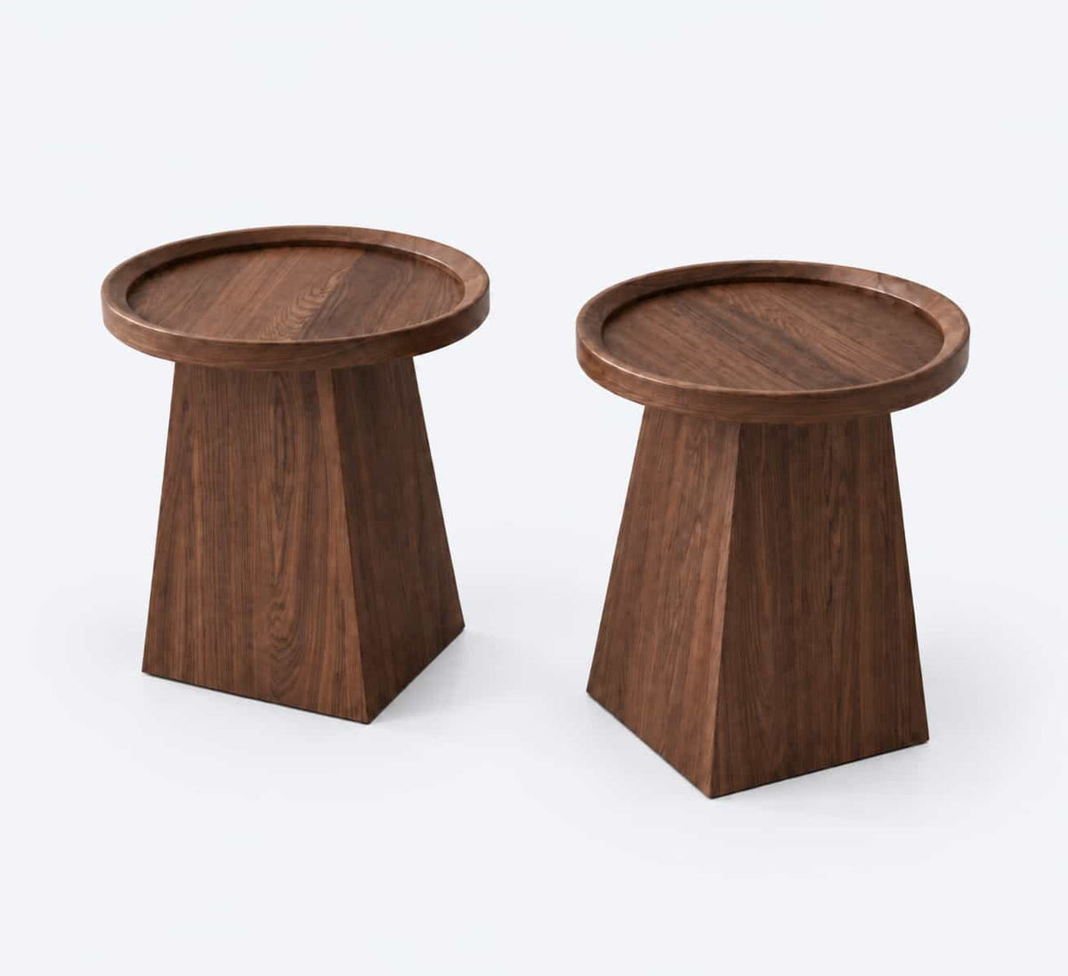 Two matching side tables in black walnut color for the AURAJONG R1 automatic American Mahjong table
