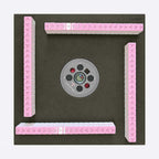 Top view of the AURAJONG R1 automatic American Mahjong table with pink American Mahjong tiles