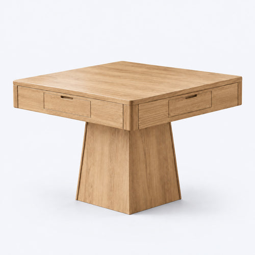 AURAJONG R1 automatic American mahjong table in white oak finish, single table product image on a light gray studio background