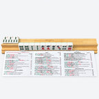 Front view of the AURAJONG Sightline Rack holding an NMJL card with American Mahjong tiles arranged in front.
